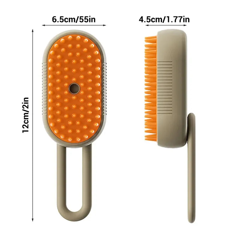 3-in-1 Electric Steam Pet Brush - Spray Grooming Comb for Cats & Dogs, Hair Removal & Massage