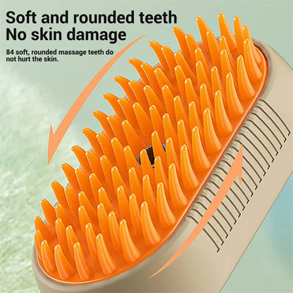 3-in-1 Electric Steam Pet Brush - Spray Grooming Comb for Cats & Dogs, Hair Removal & Massage