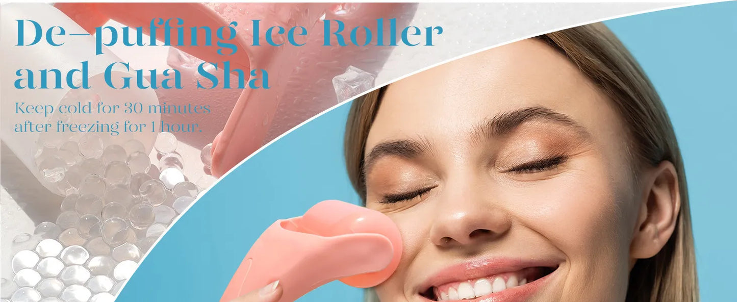 Ice Roller Facial Massager – Cooling Face Massage Tool for Skin Refresh, Puffiness Relief & Daily Skincare Routine