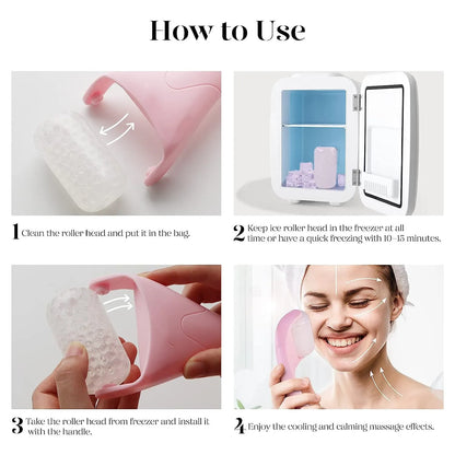 Ice Roller Facial Massager – Cooling Face Massage Tool for Skin Refresh, Puffiness Relief & Daily Skincare Routine