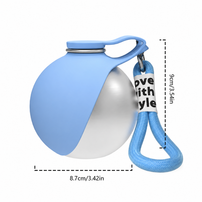 Dog Water Bottle with Silicone Bowl – 285ml Portable Leak-Proof Pet Travel Water Dispenser for Walking, Hiking & Outdoor Use