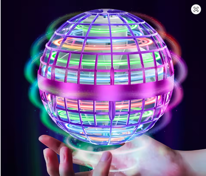 Floating LED Hover Ball – USB Rechargeable Indoor Toy Light-Up Floating Rotating Air Ball for Kids & Family Fun