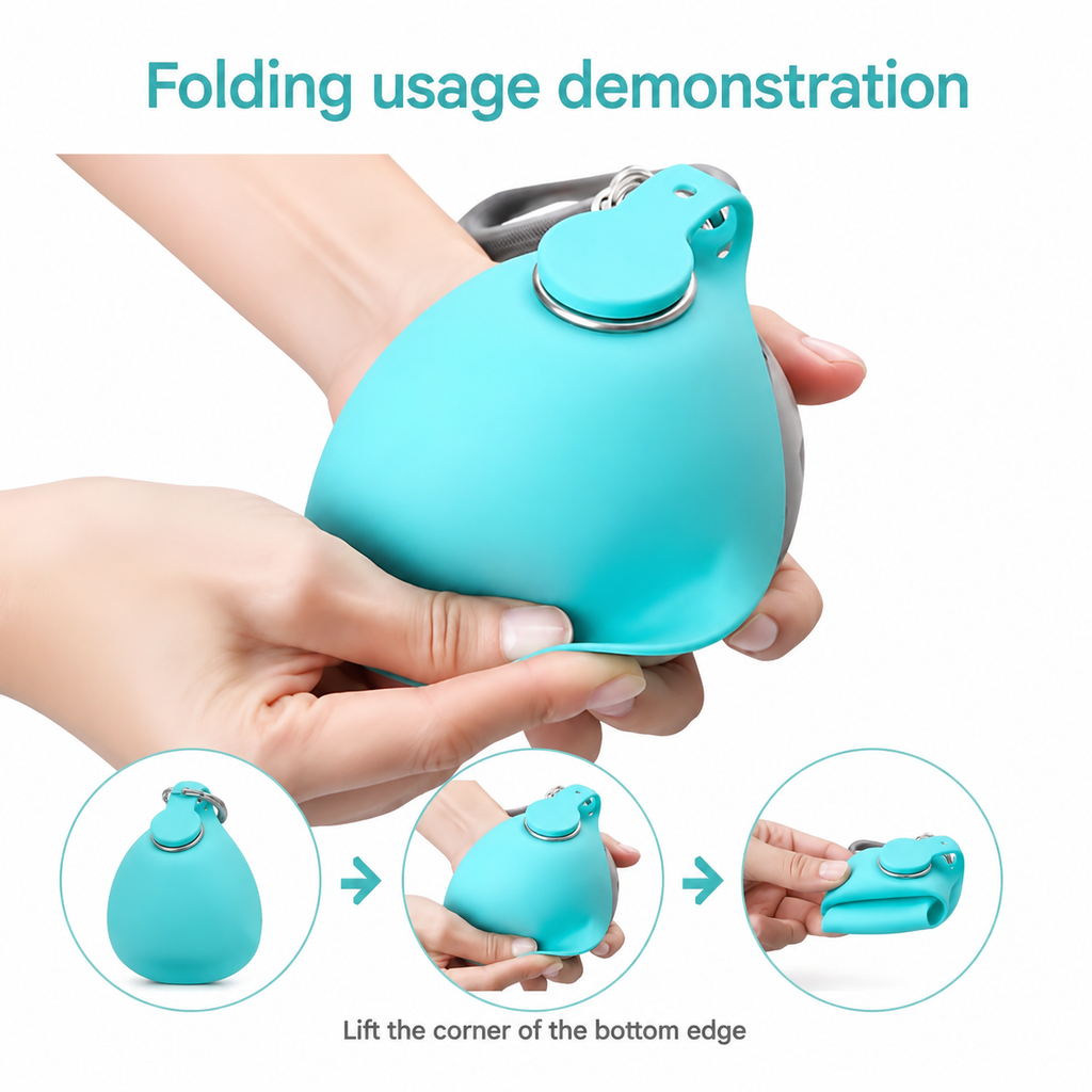 Leak-Proof Dog Water Bottle with Bowl - 285ml Portable Pet Travel Dispenser