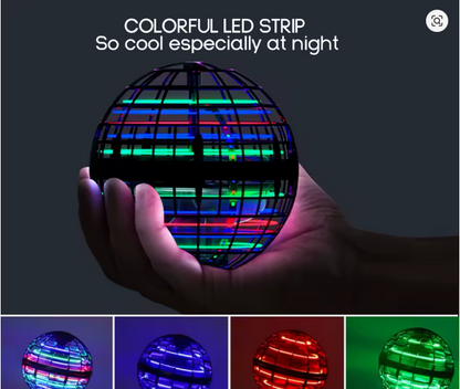 Floating LED Hover Ball – USB Rechargeable Indoor Toy Light-Up Floating Rotating Air Ball for Kids & Family Fun